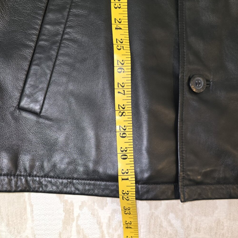U.S. Polo Assn. Black Leather Jacket Men's Medium Outerwear Quilted Lining - Picture 10 of 16